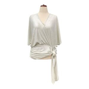 Daytrip Ivory Wrap Tie-Front Blouse